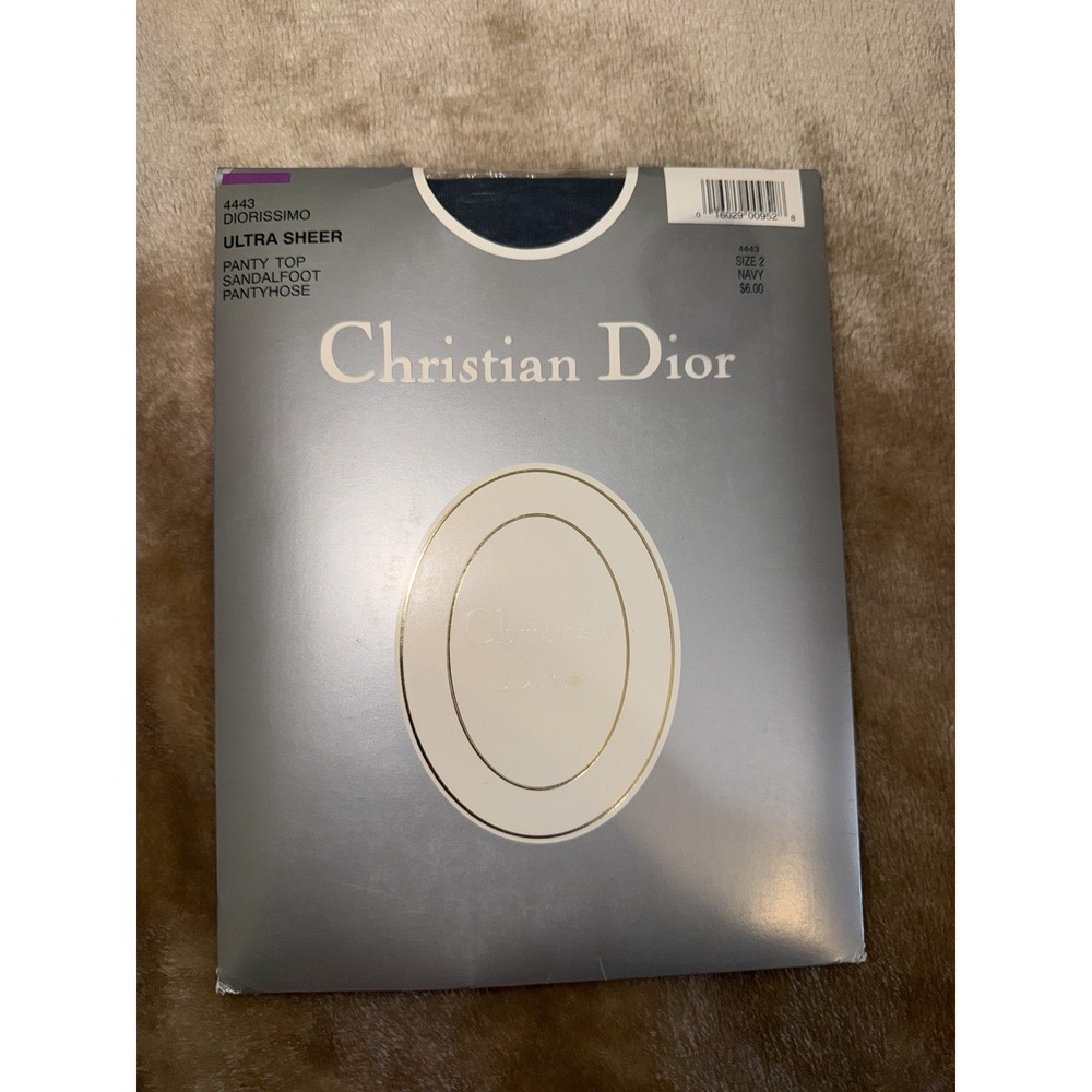Christian Dior Pantyhose Navy Size 2 Diorissmo Ultra Sheer Sandalfoot Panty Top